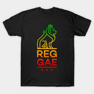 Minimalist Reggae Lion Rasta Colors Reggae T-Shirt